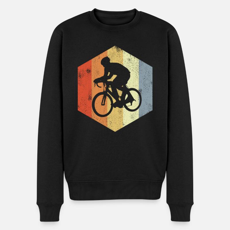 Lustiger Radfahrer - Männer Premium Bio Pullover - Schwarz