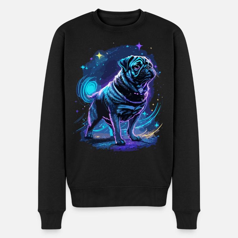 Mops Mitternachtszauber - Männer Premium Bio Pullover - Schwarz