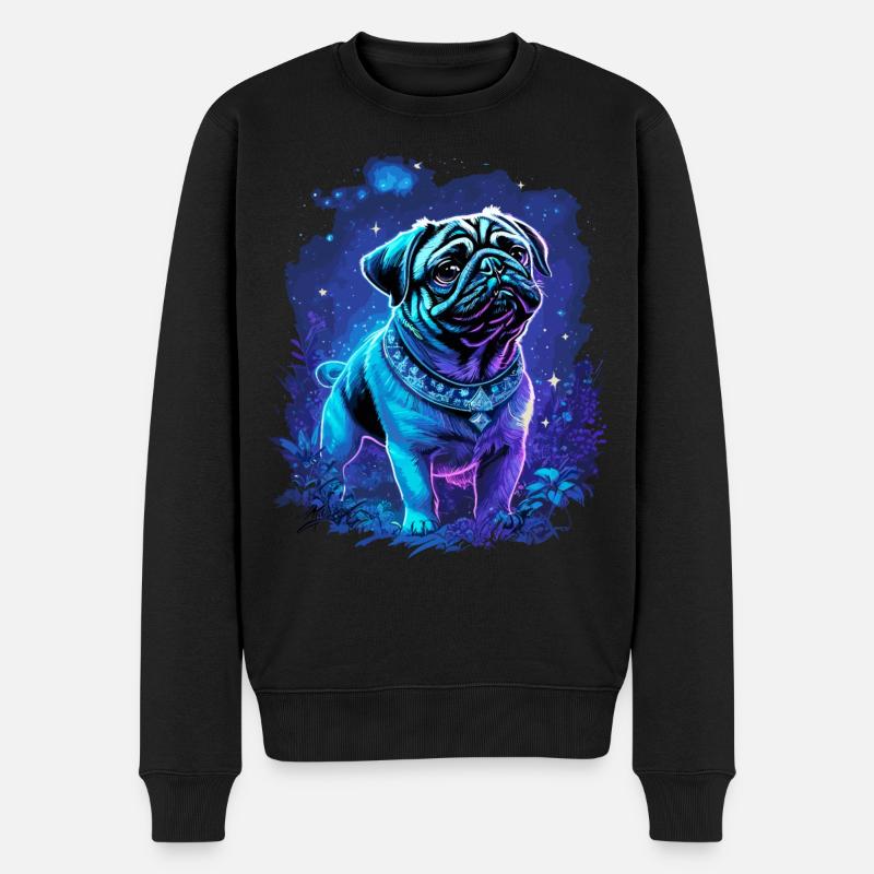 Chien carlin mignon mystique - Pull Premium bio Homme - noir