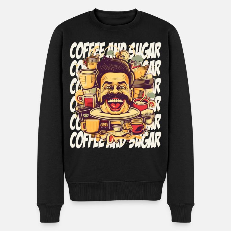 Fou de café avec lettrage - Pull Premium bio Homme - noir