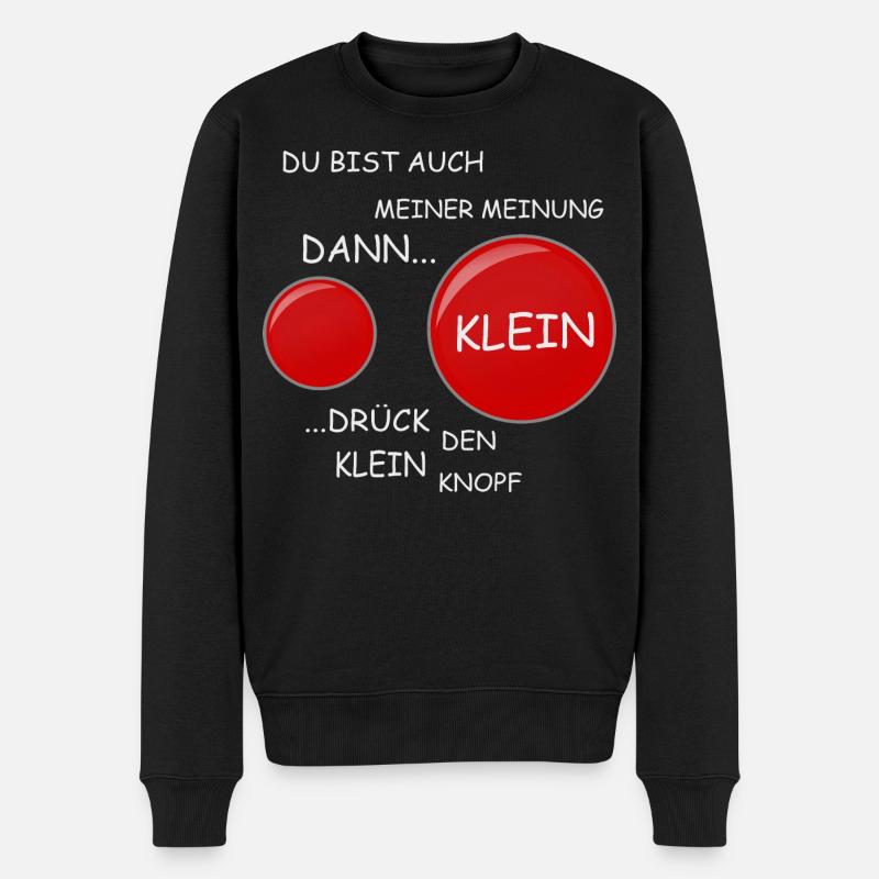 Rote Knopf - Männer Premium Bio Pullover - Schwarz