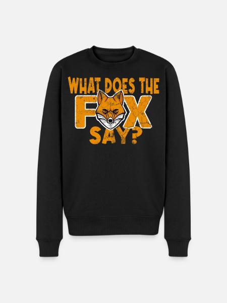 What does the Fox say - Männer Premium Bio Pullover - Schwarz