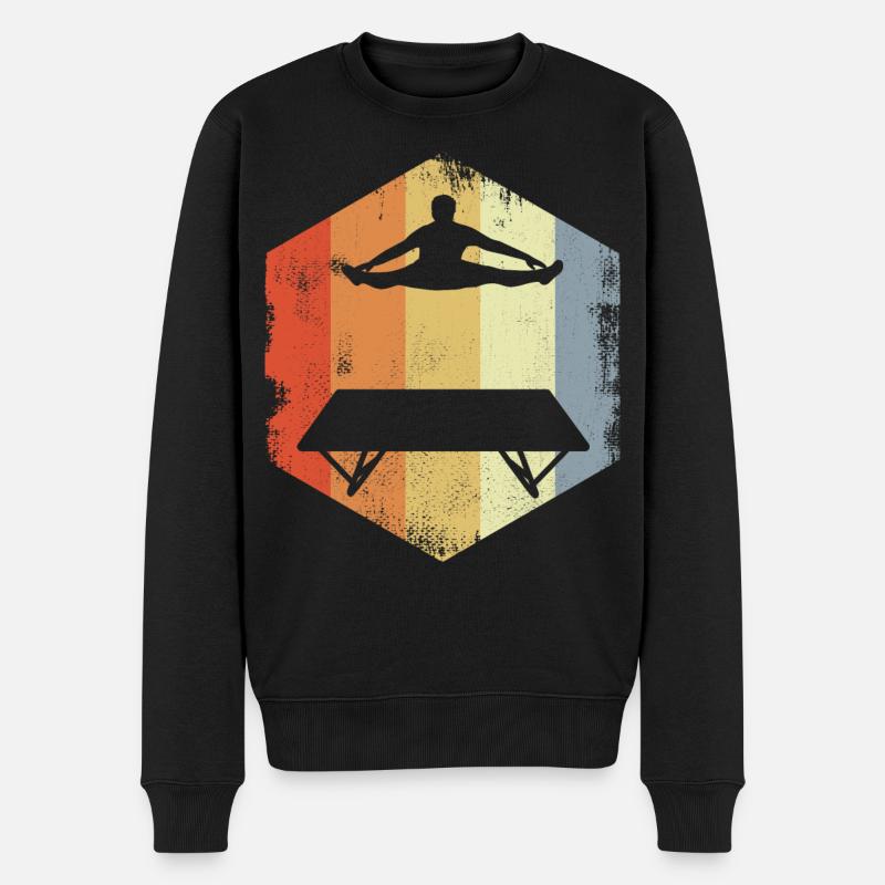 Croquis d’athlète trampoline - Pull Premium bio Homme - noir
