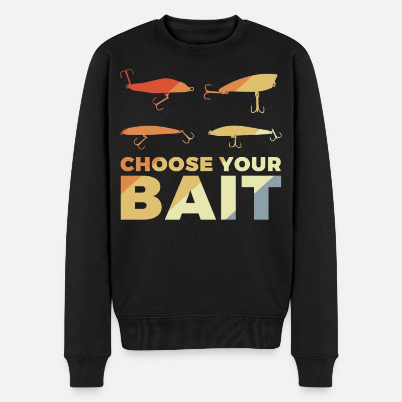 Lustiger Angler Spruch - Männer Premium Bio Pullover - Schwarz