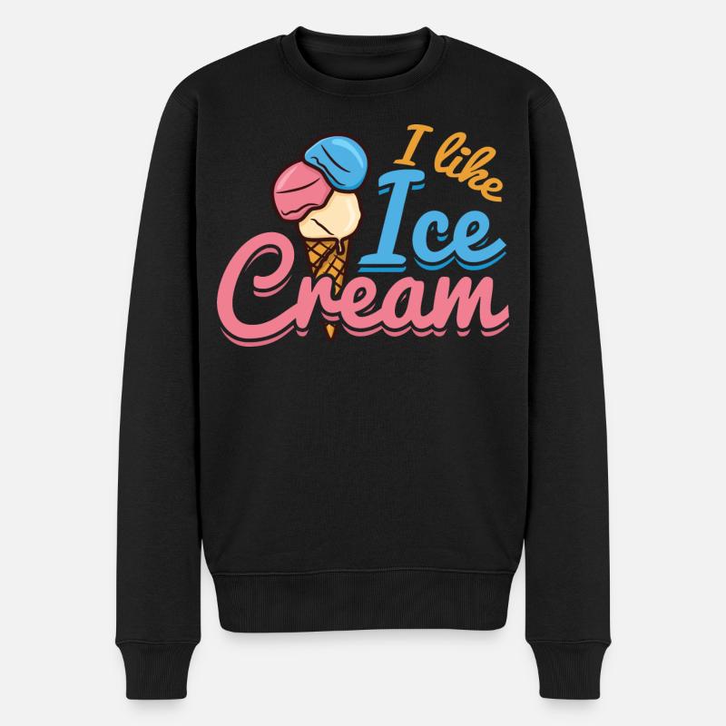 Eiscreme Liebe - Männer Premium Bio Pullover - Schwarz