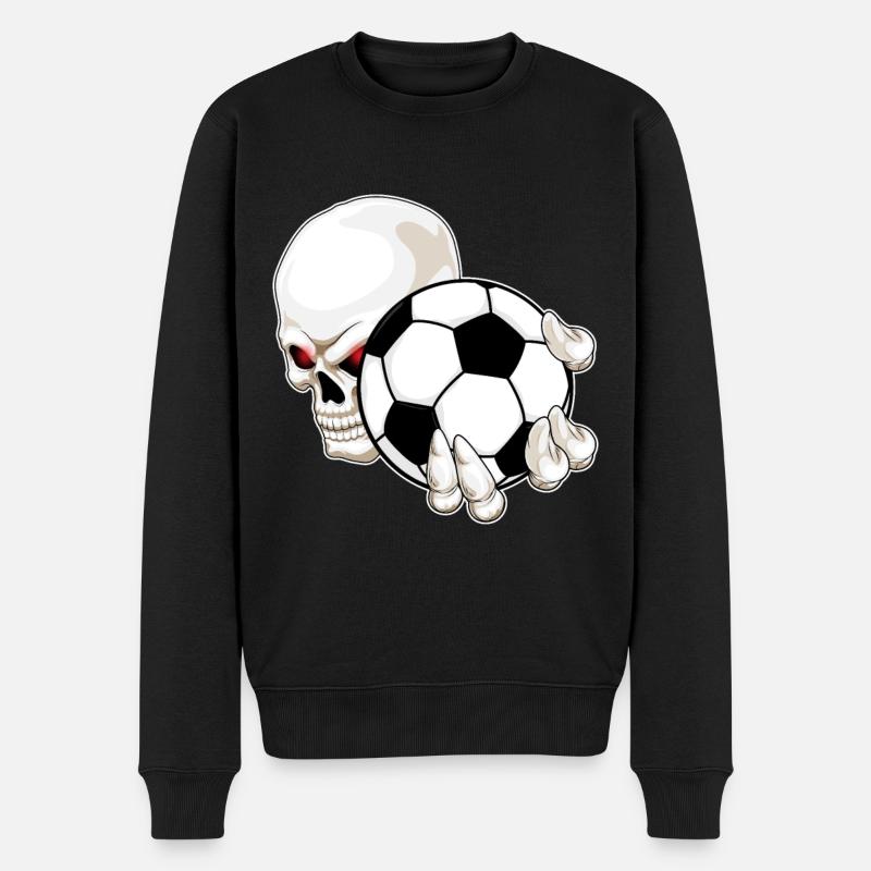 Skull Soccer Player Soccer - Pull Premium bio Homme - noir