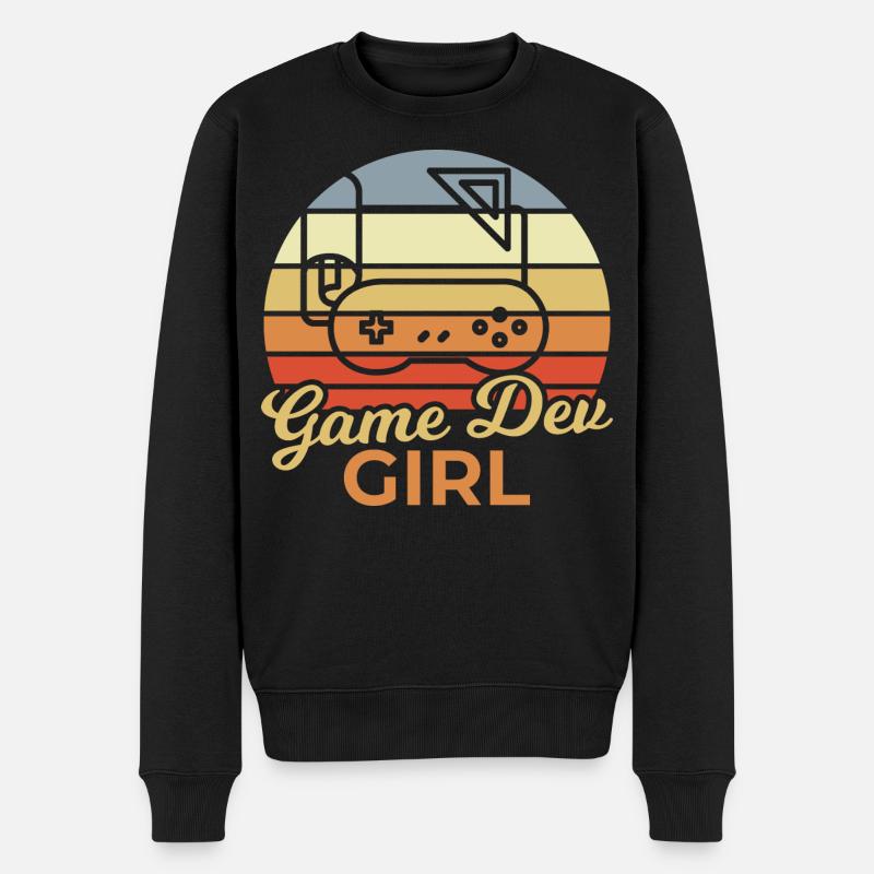 Game Dev Mädchen - Männer Premium Bio Pullover - Schwarz