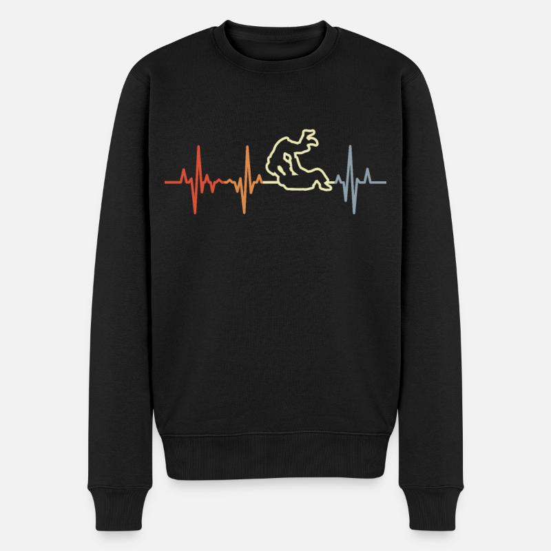 Judoka Herzklopfen - Männer Premium Bio Pullover - Schwarz
