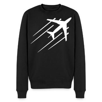 Airplane - Men's Premium Organic Jumper - black - Front - Nico (187cm)