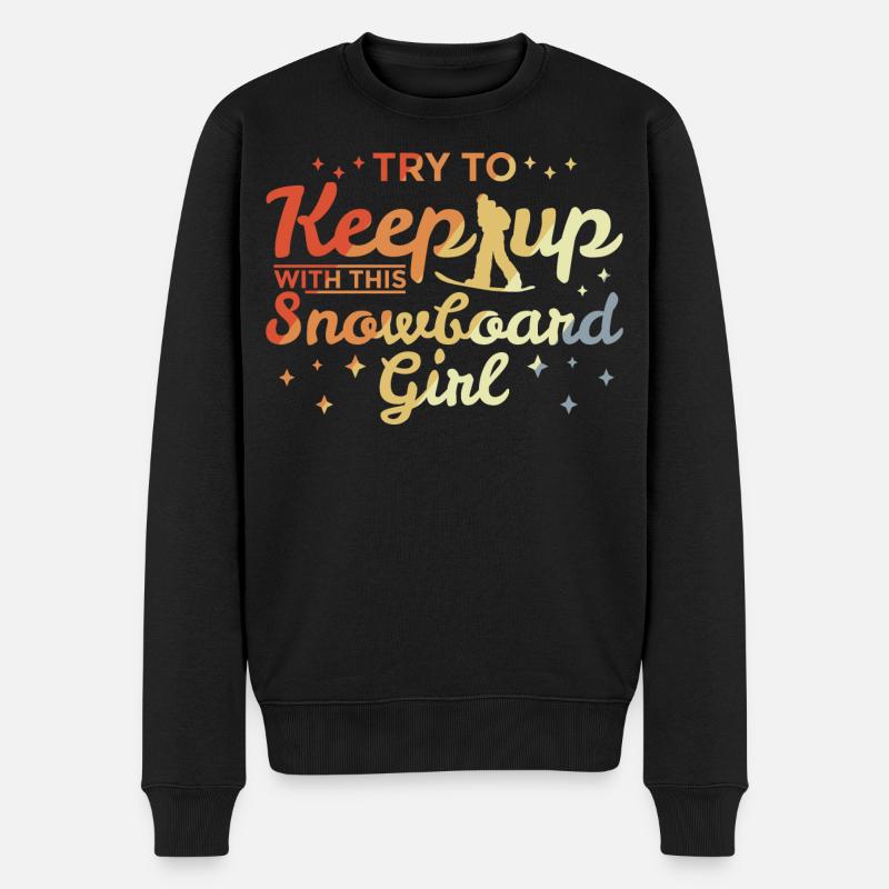 Snowboard Mädchen - Männer Premium Bio Pullover - Schwarz