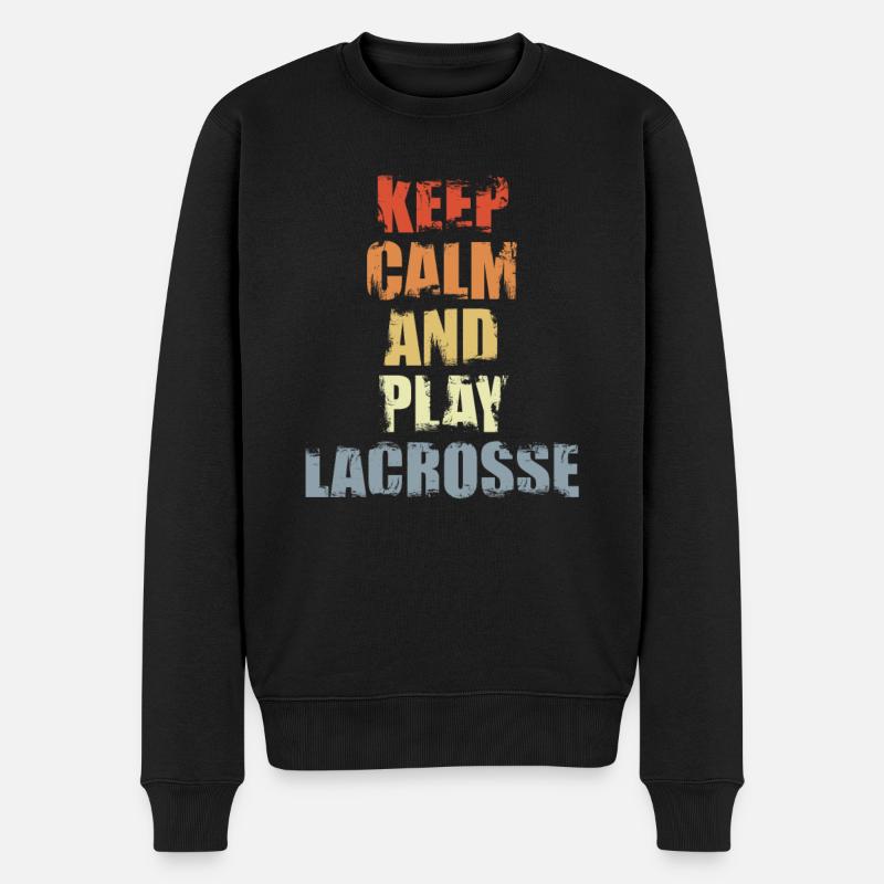 Lacrosse spielen - Männer Premium Bio Pullover - Schwarz