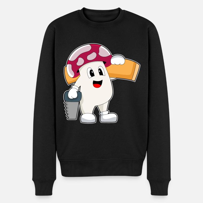 Pilz Handwerker Säge - Männer Premium Bio Pullover - Schwarz