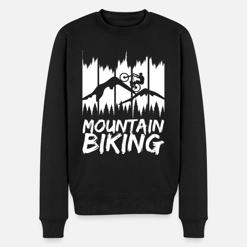 Lustiges Mountainbiking - Männer Premium Bio Pullover - Schwarz