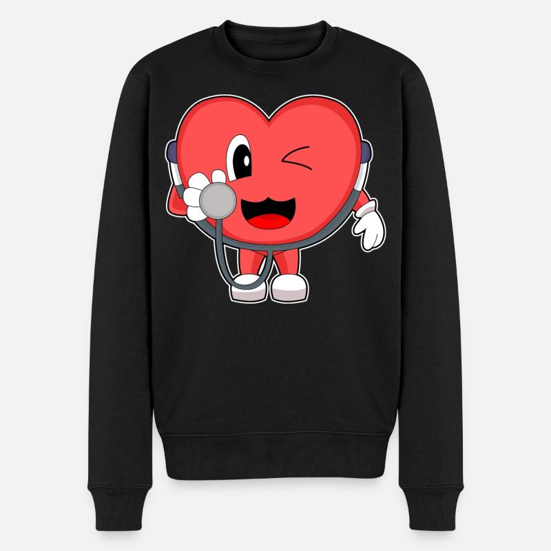 Stéthoscopes cardiologues - Pull Premium bio Homme - noir