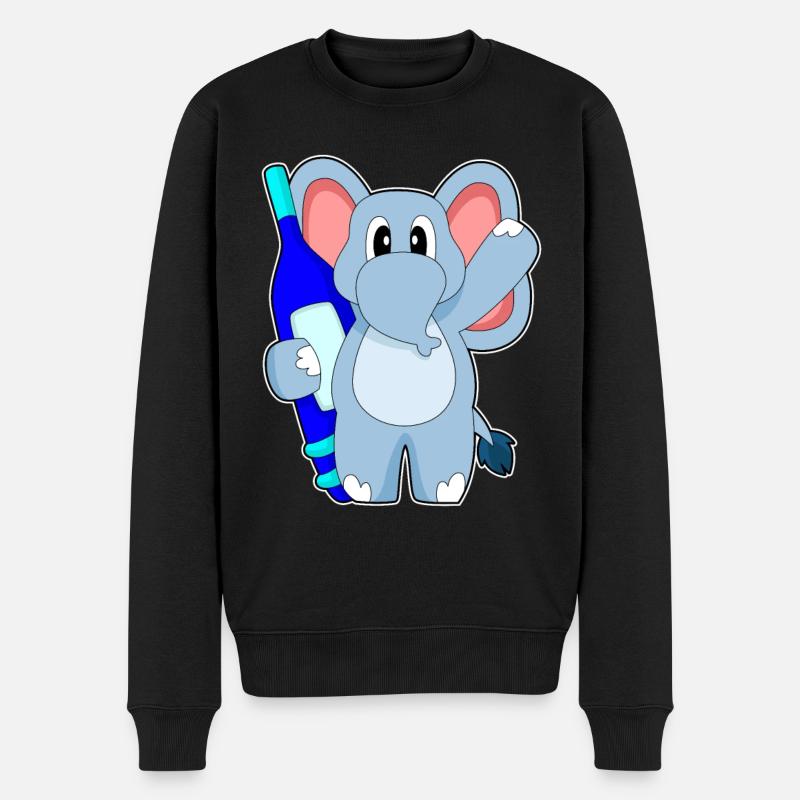 Elefant Arzt Fieberthermometer - Männer Premium Bio Pullover - Schwarz