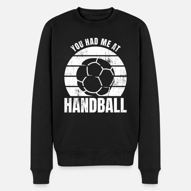Tu m’as eu au handball - Pull Premium bio Homme - noir