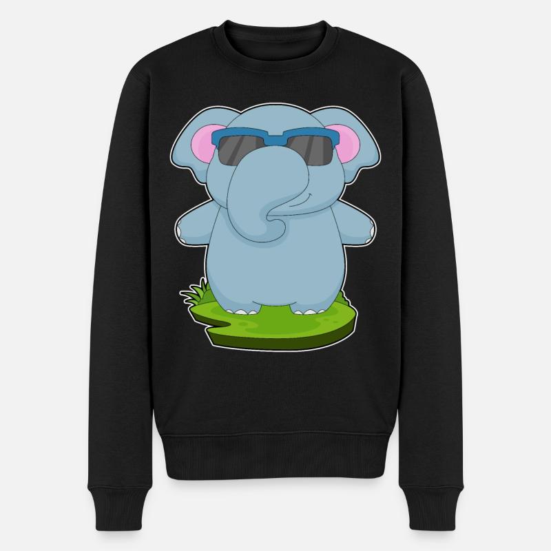Elefant Sonnenbrille - Männer Premium Bio Pullover - Schwarz
