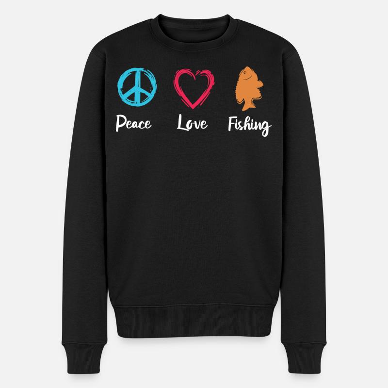 Peace Love Pêche - Pull Premium bio Homme - noir