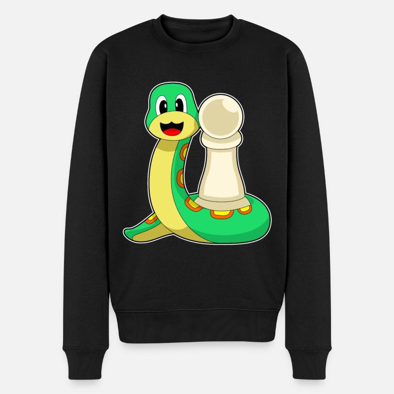 Schachfigur Bauer Schlange Schach - Männer Premium Bio Pullover - Schwarz