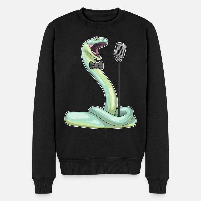 Snake Singer Microphone Musique - Pull Premium bio Homme - noir