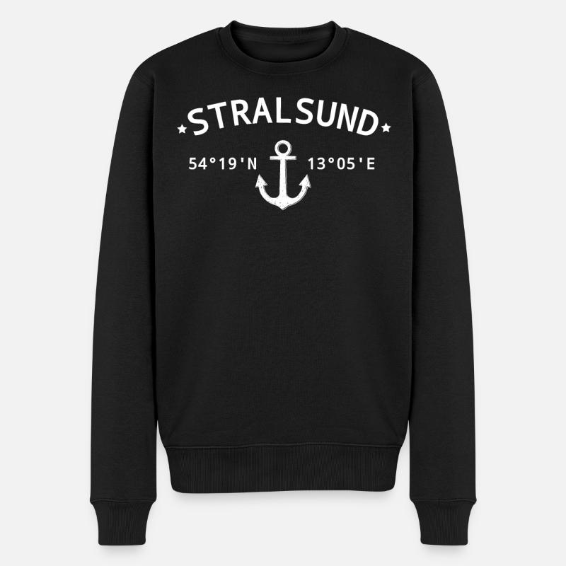 Stralsund - Männer Premium Bio Pullover - Schwarz