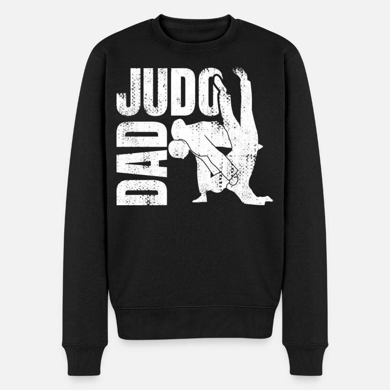 Judo Dad - Männer Premium Bio Pullover - Schwarz