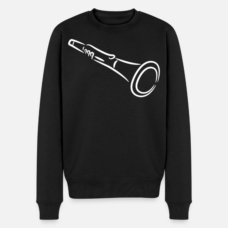 Klarinette Skizze - Männer Premium Bio Pullover - Schwarz