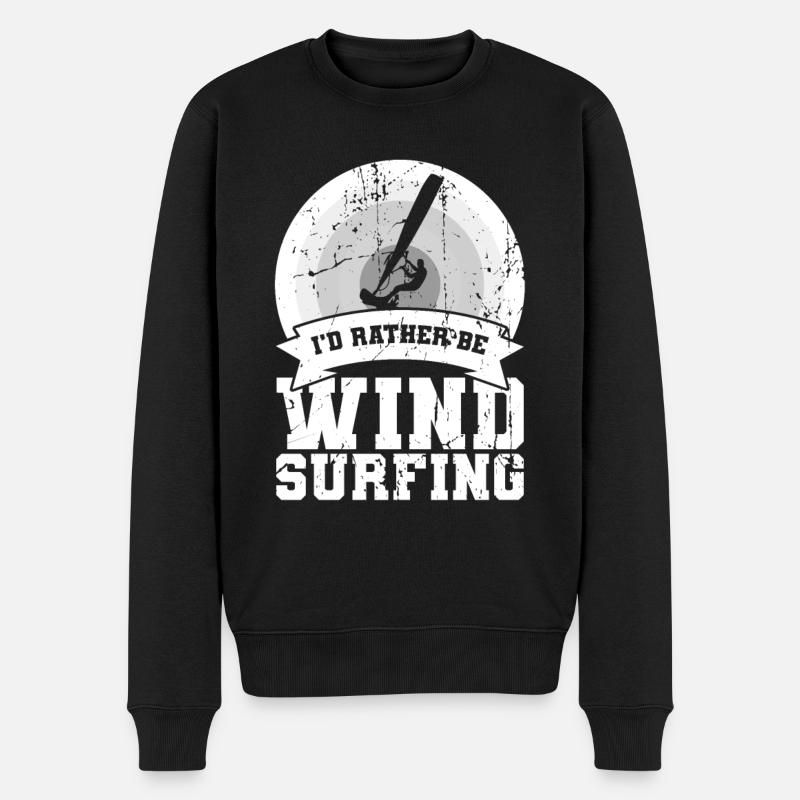 Lustiger Windsurfen Spruch - Männer Premium Bio Pullover - Schwarz