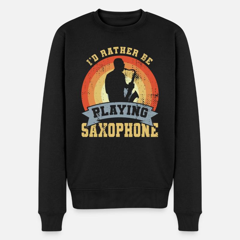 Je préfère jouer du saxophone - Pull Premium bio Homme - noir