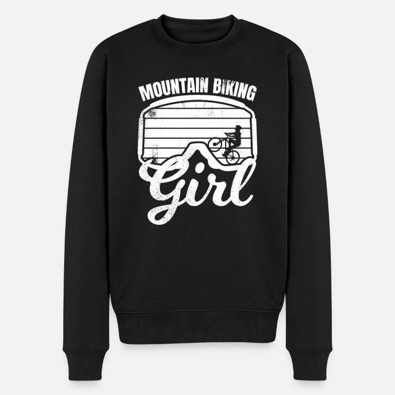 Mountainbike Mädchen - Männer Premium Bio Pullover - Schwarz