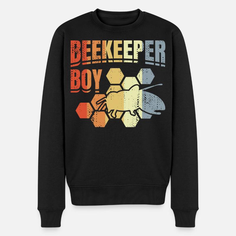 Lustiger Imkerjunge - Männer Premium Bio Pullover - Schwarz