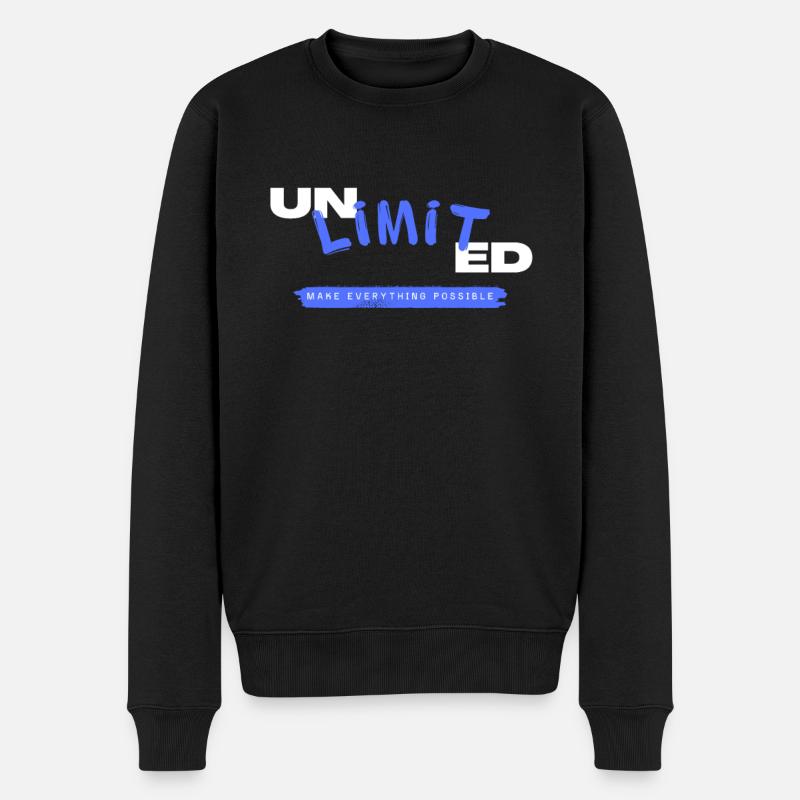 Unlimit Technology Inspirational Design - Männer Premium Bio Pullover - Schwarz