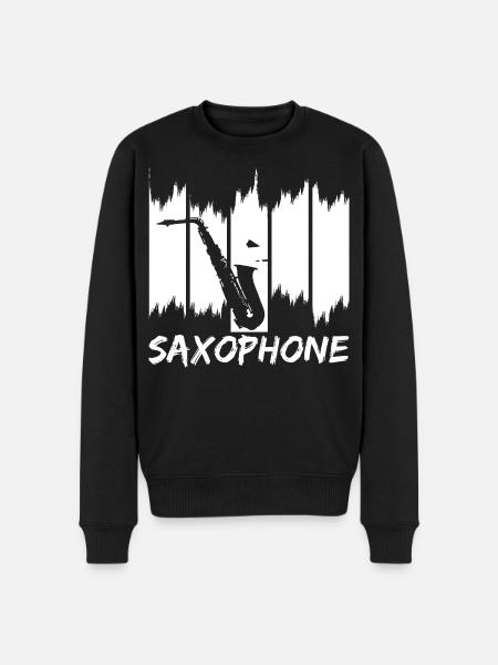 Saxophone Sketch - Men's Premium Organic Jumper - black