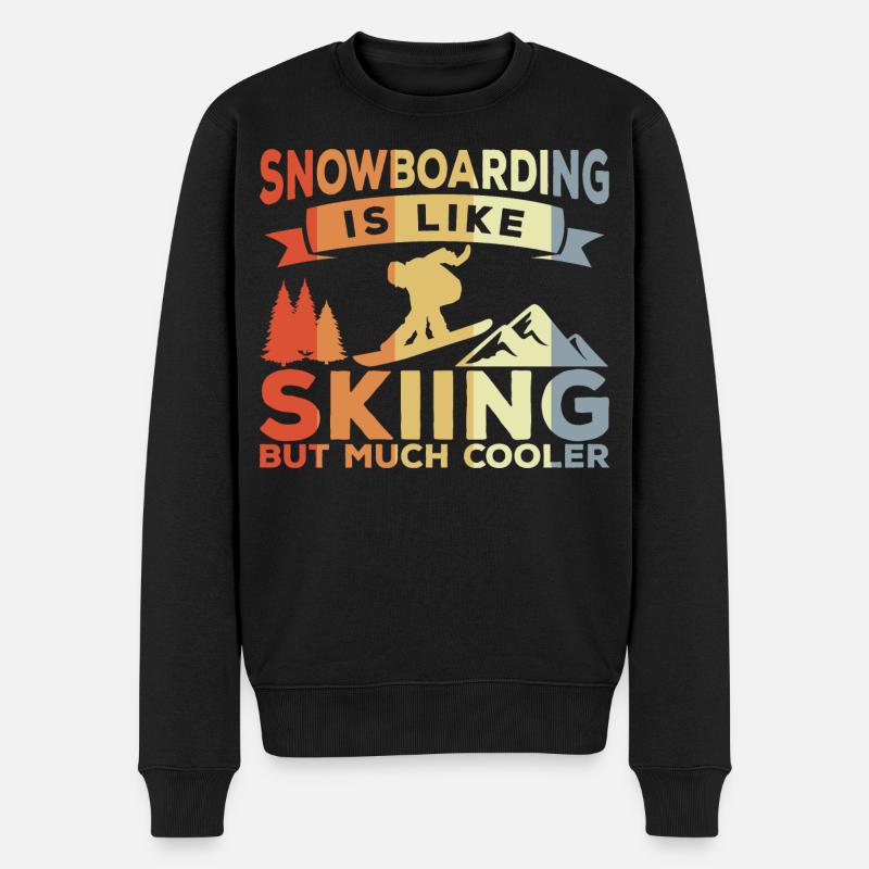 Snowboarding Witz - Männer Premium Bio Pullover - Schwarz