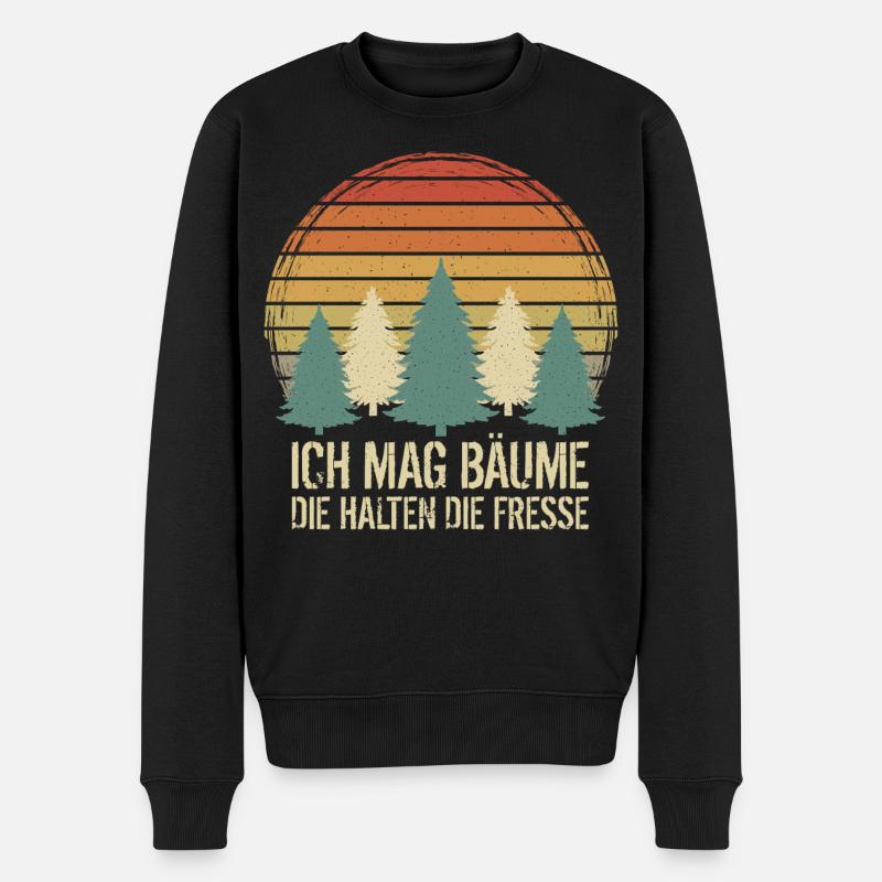 Wandern - Männer Premium Bio Pullover - Schwarz