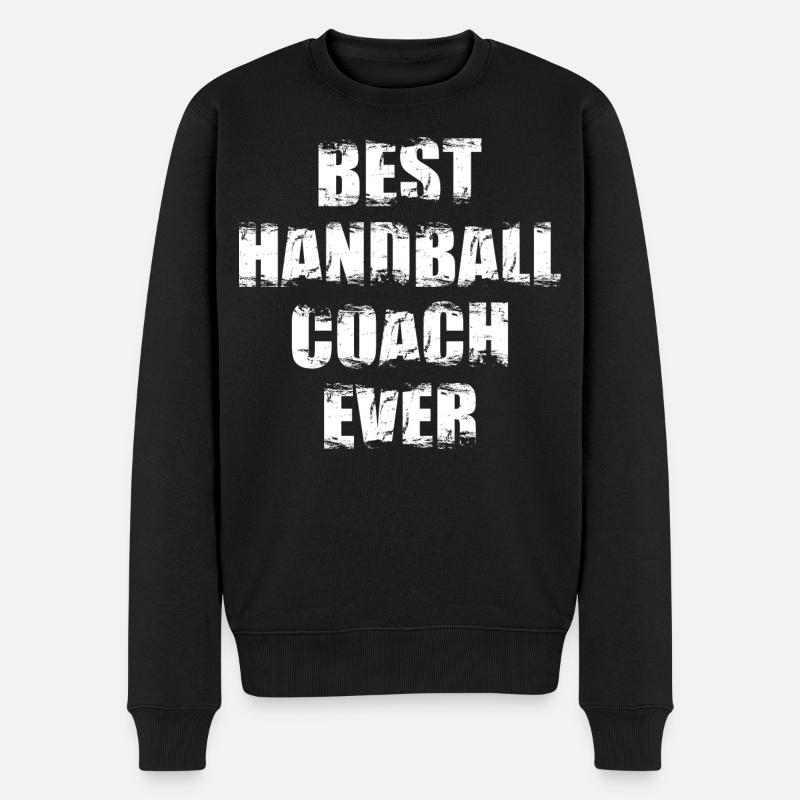Handball Trainer - Männer Premium Bio Pullover - Schwarz