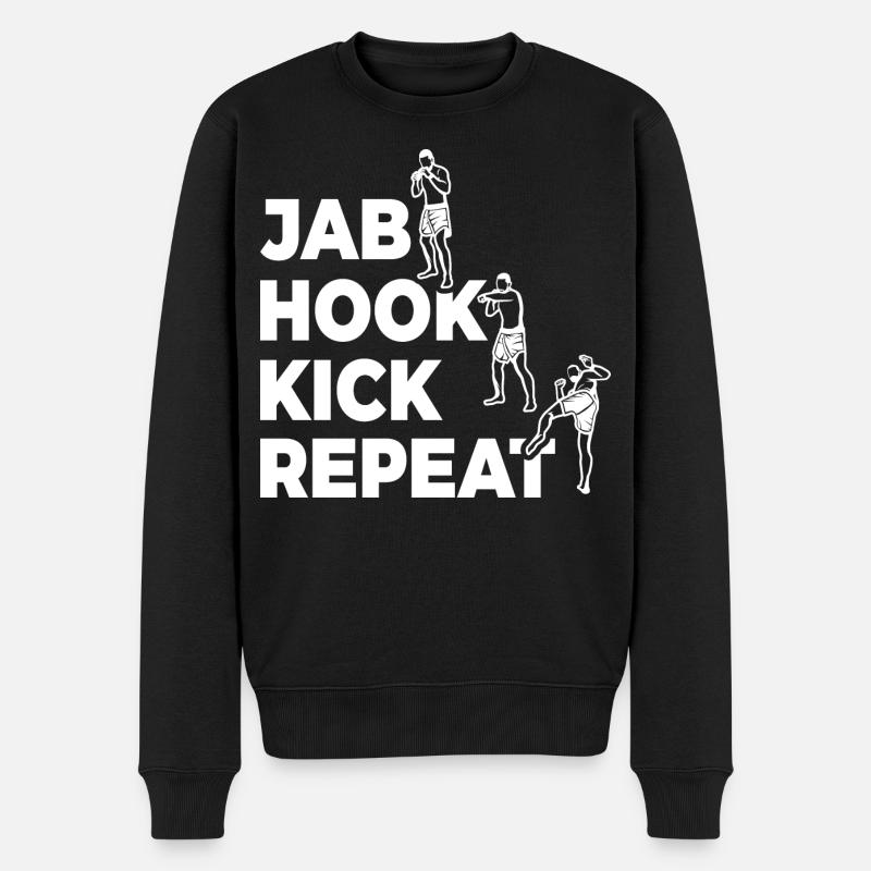 Jab Hook Kick Répétition - Pull Premium bio Homme - noir