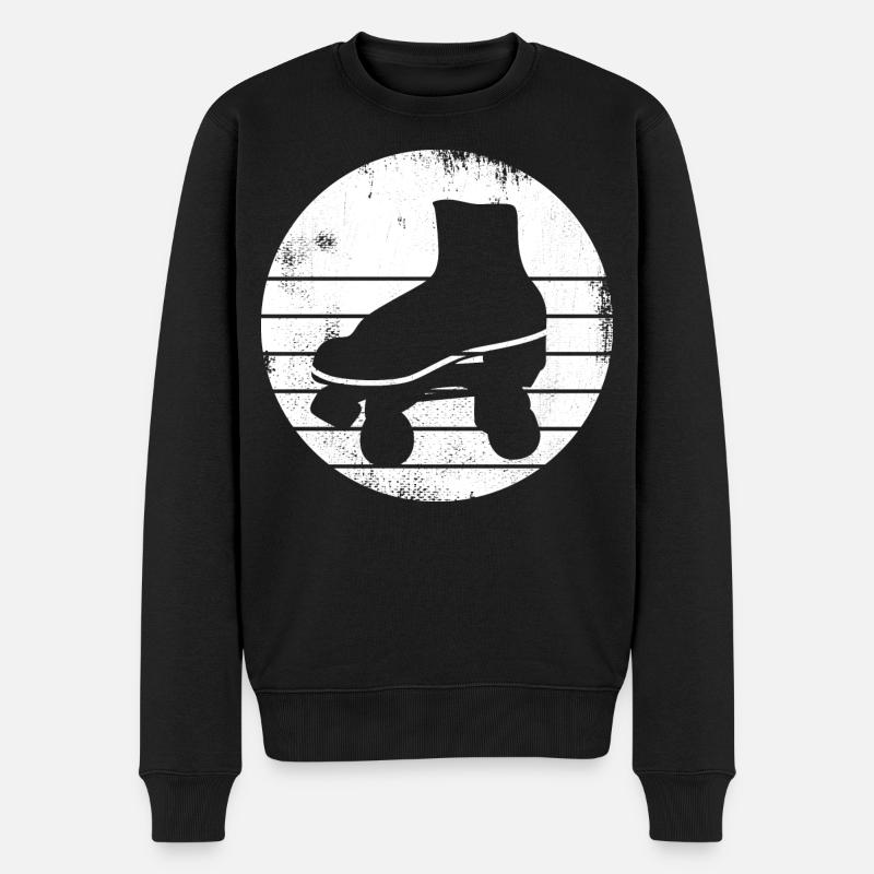 Roller Skates Zeichnung - Männer Premium Bio Pullover - Schwarz