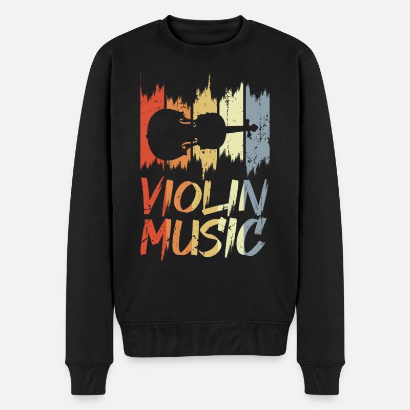 Musique de violon rétro - Pull Premium bio Homme - noir