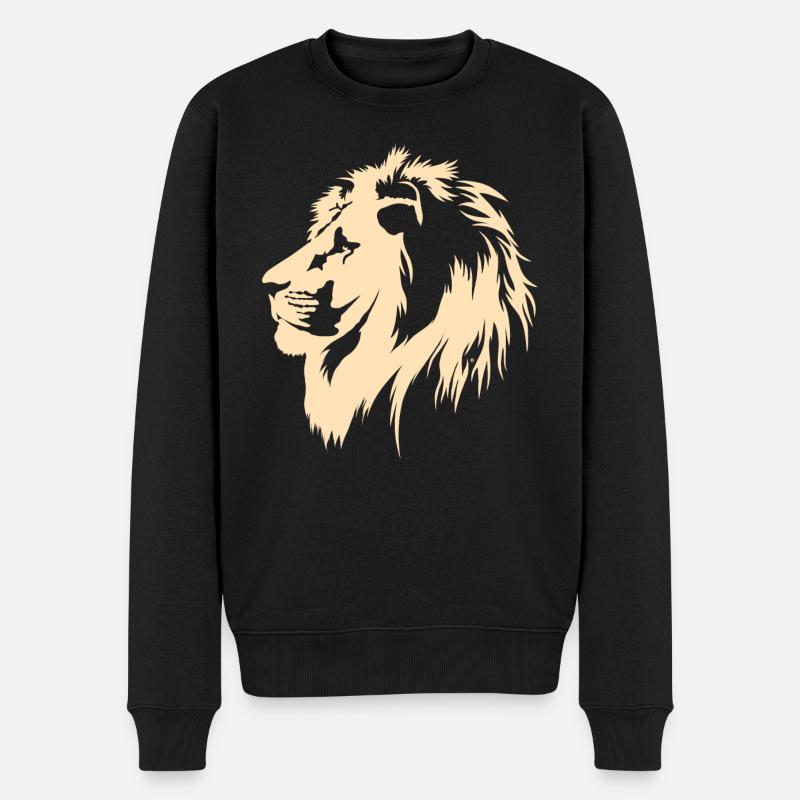König der Katzen (sand) - Männer Premium Bio Pullover - Schwarz