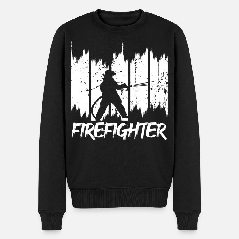 Feuerwehrmänner - Männer Premium Bio Pullover - Schwarz