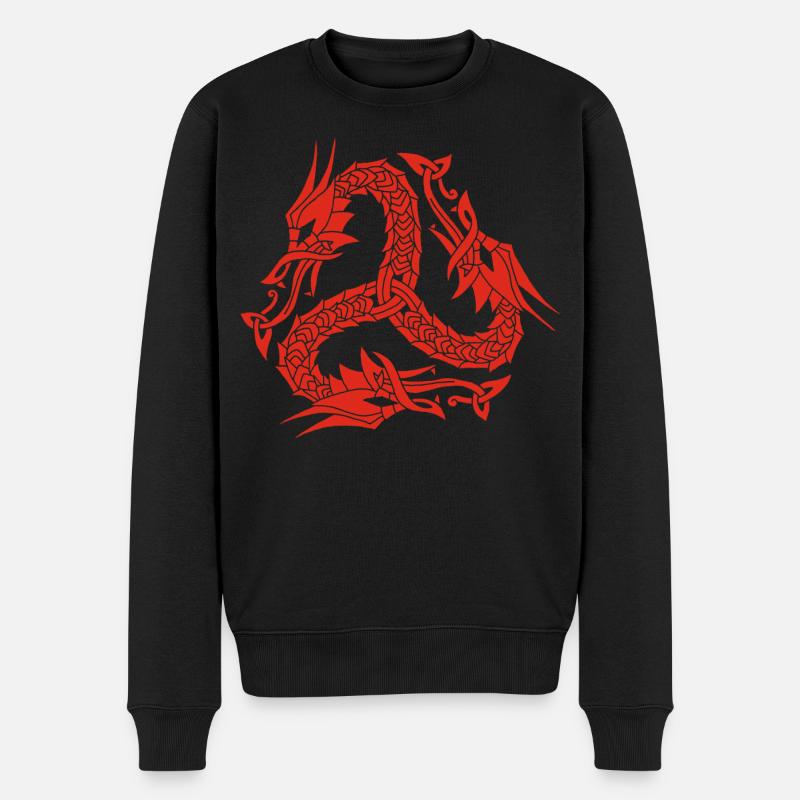 Keltische Rote Hydra - Männer Premium Bio Pullover - Schwarz