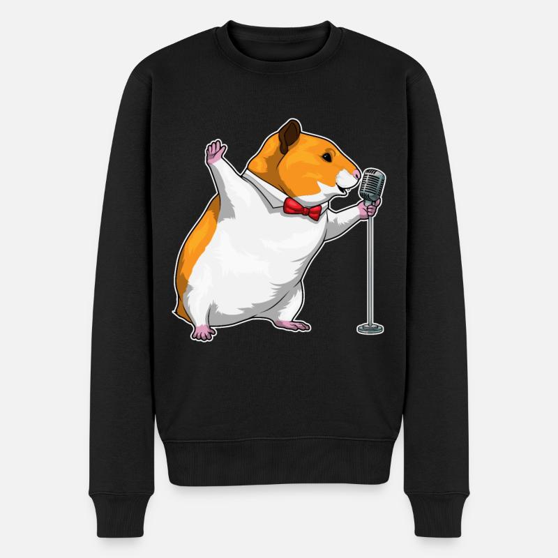 Hamster Singer Microphone Musique - Pull Premium bio Homme - noir