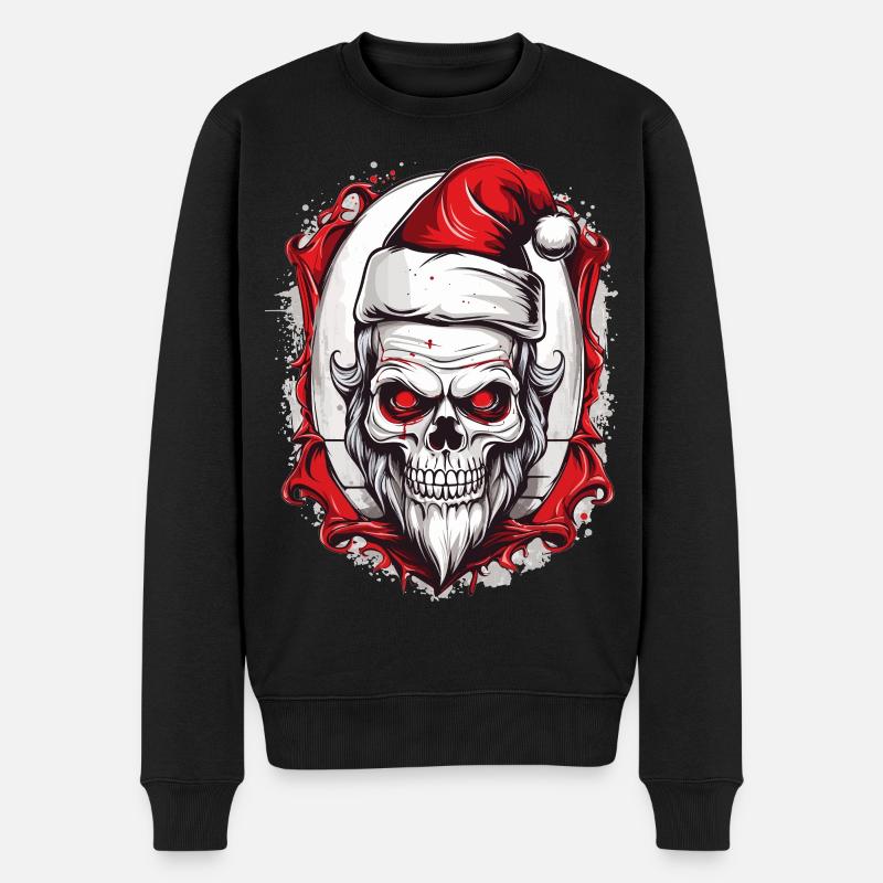 Crâne Père Noël - Pull Premium bio Homme - noir
