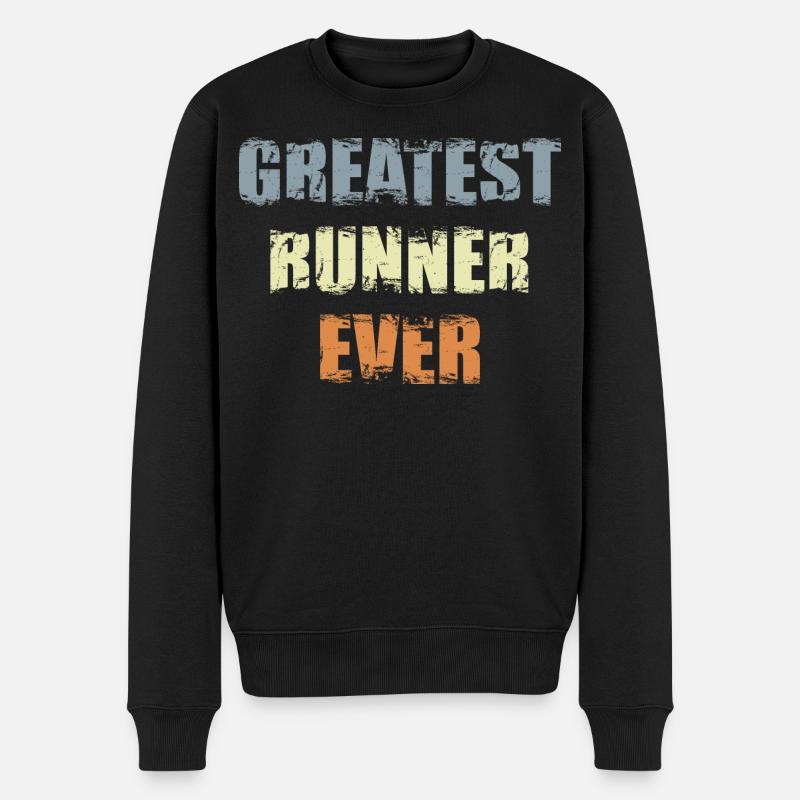 Bester Läufer aller Zeiten - Männer Premium Bio Pullover - Schwarz
