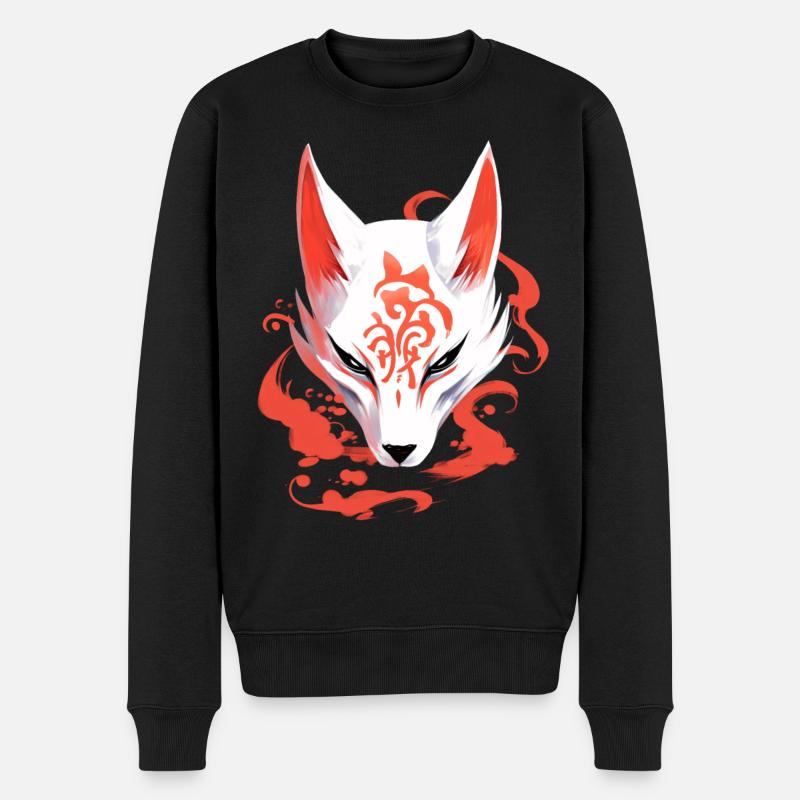 Masque de renard Anime Kitsune Kumiho Samouraï Japon - Pull Premium bio Homme - noir
