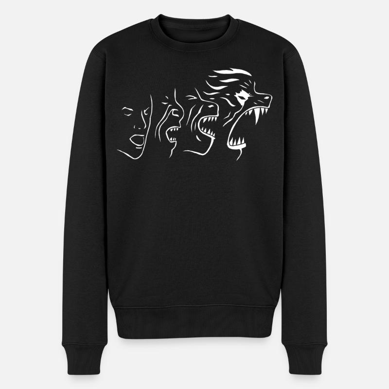 Transformation (blanc) - Pull Premium bio Homme - noir