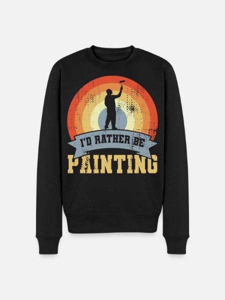 I’d Rather Be Painting - Männer Premium Bio Pullover - Schwarz