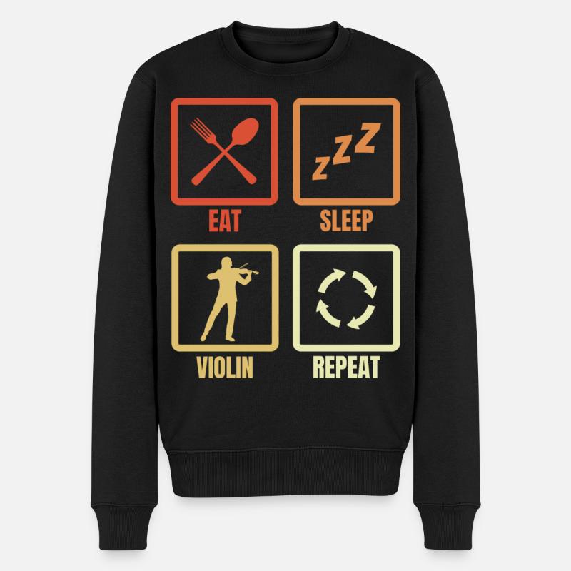 Manger Sommeil Violon Répéter - Pull Premium bio Homme - noir