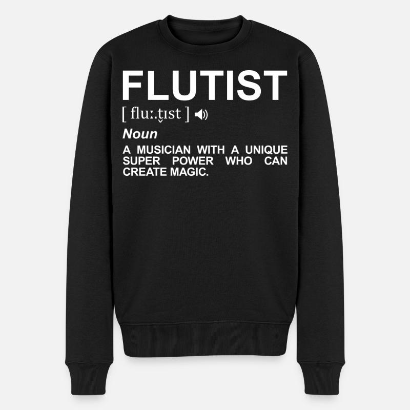 Flötist Definition - Männer Premium Bio Pullover - Schwarz